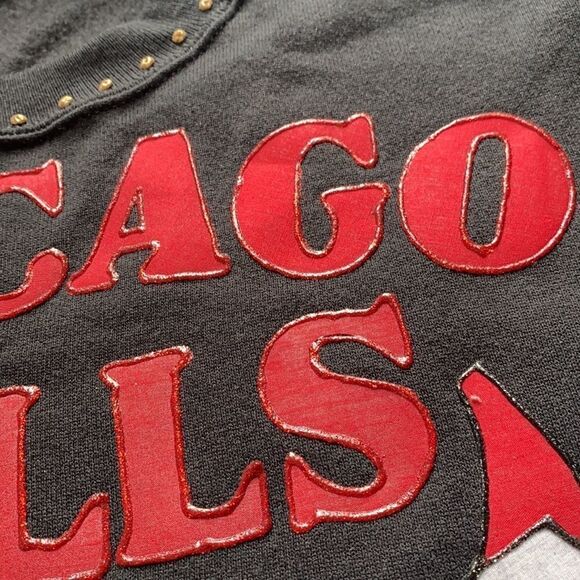 VTG Jerzees pullover size L hand painted Chicago Bulls one of a kind - Picture 9 of 13